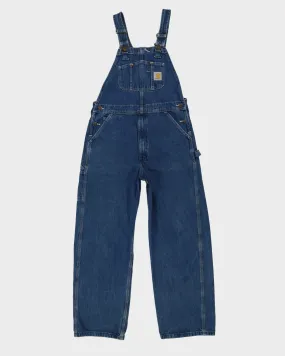 00s Carhartt Blue Denim Dungarees - W34 L32