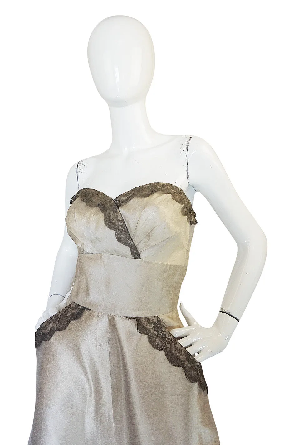 1950s Lace & Silk Parnes Feinstein Dress