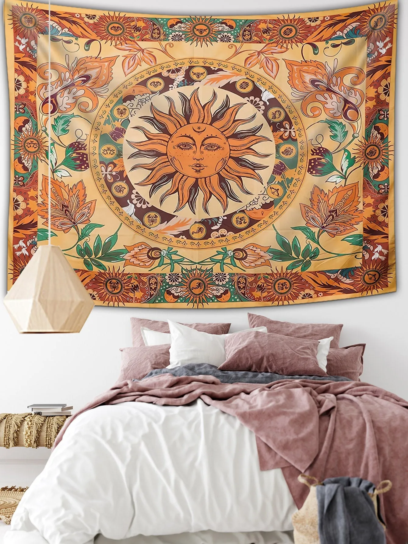 1pc Flower & Sun Pattern Tapestry