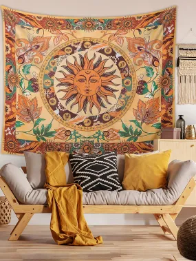 1pc Flower & Sun Pattern Tapestry