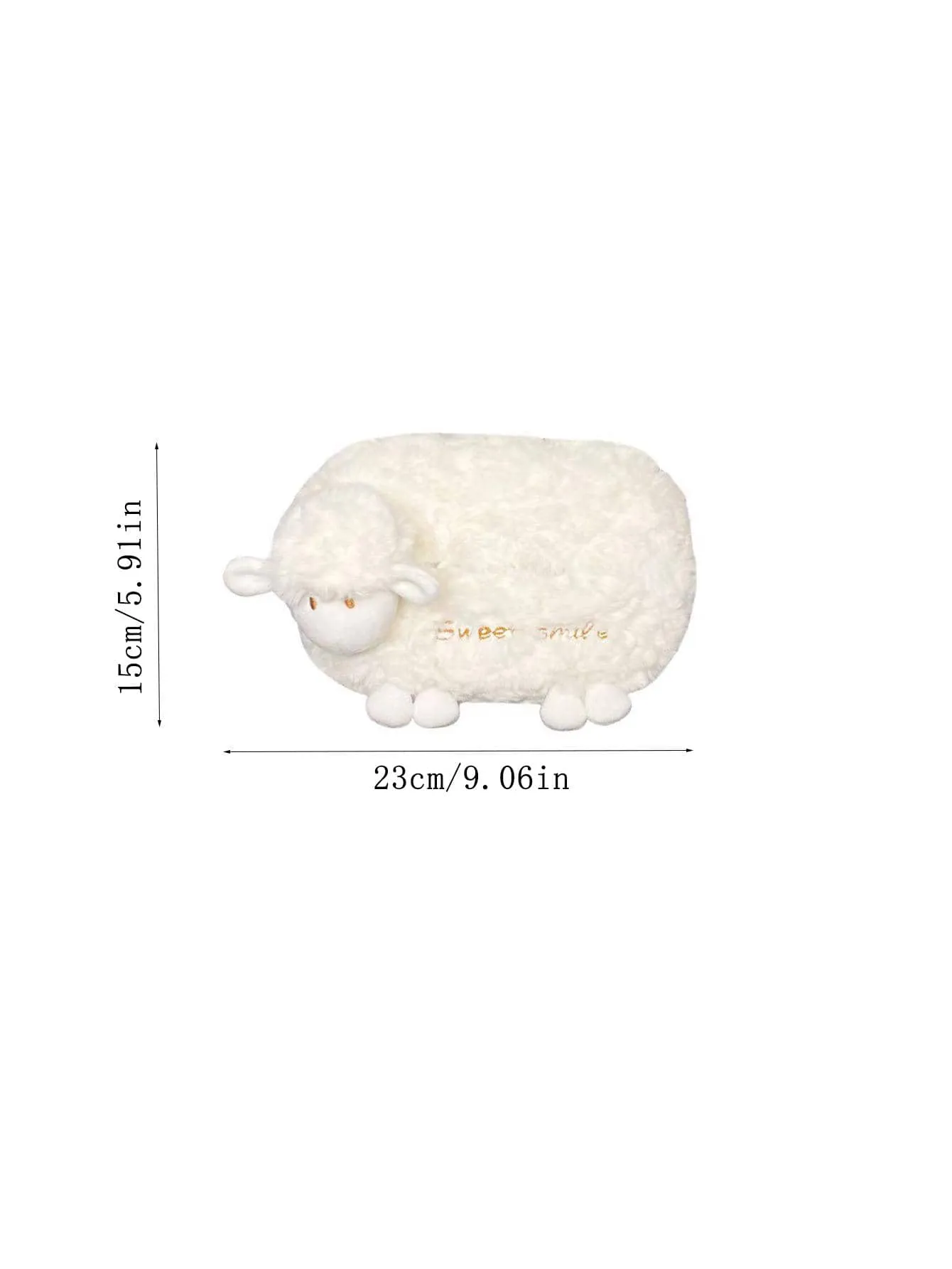 1pc Letter Embroidered Sheep Design PP Car Tissue Box