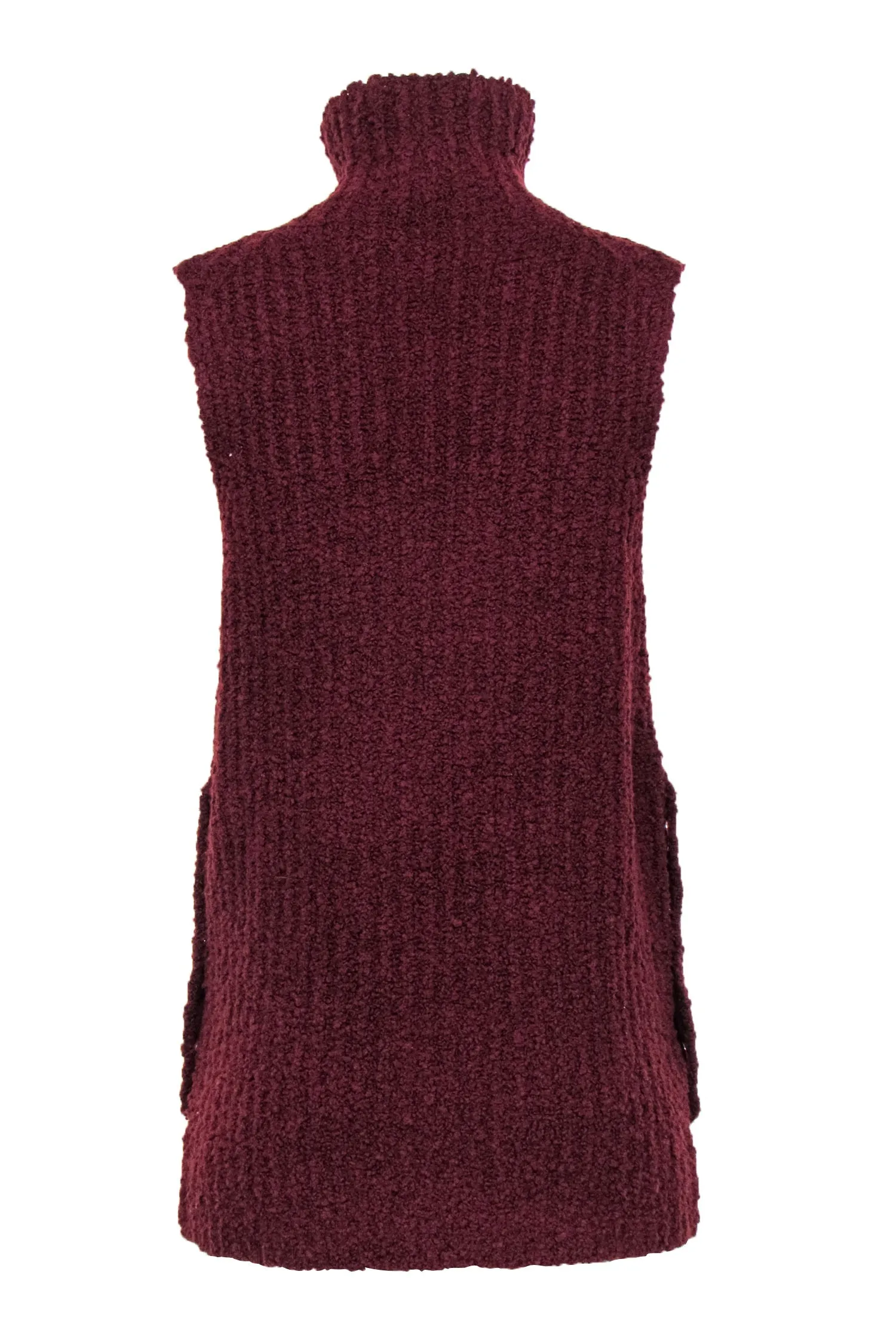 3.1 Phillip Lim - Maroon Sleeveless Tunic-Style Turtleneck Sweater Sz M