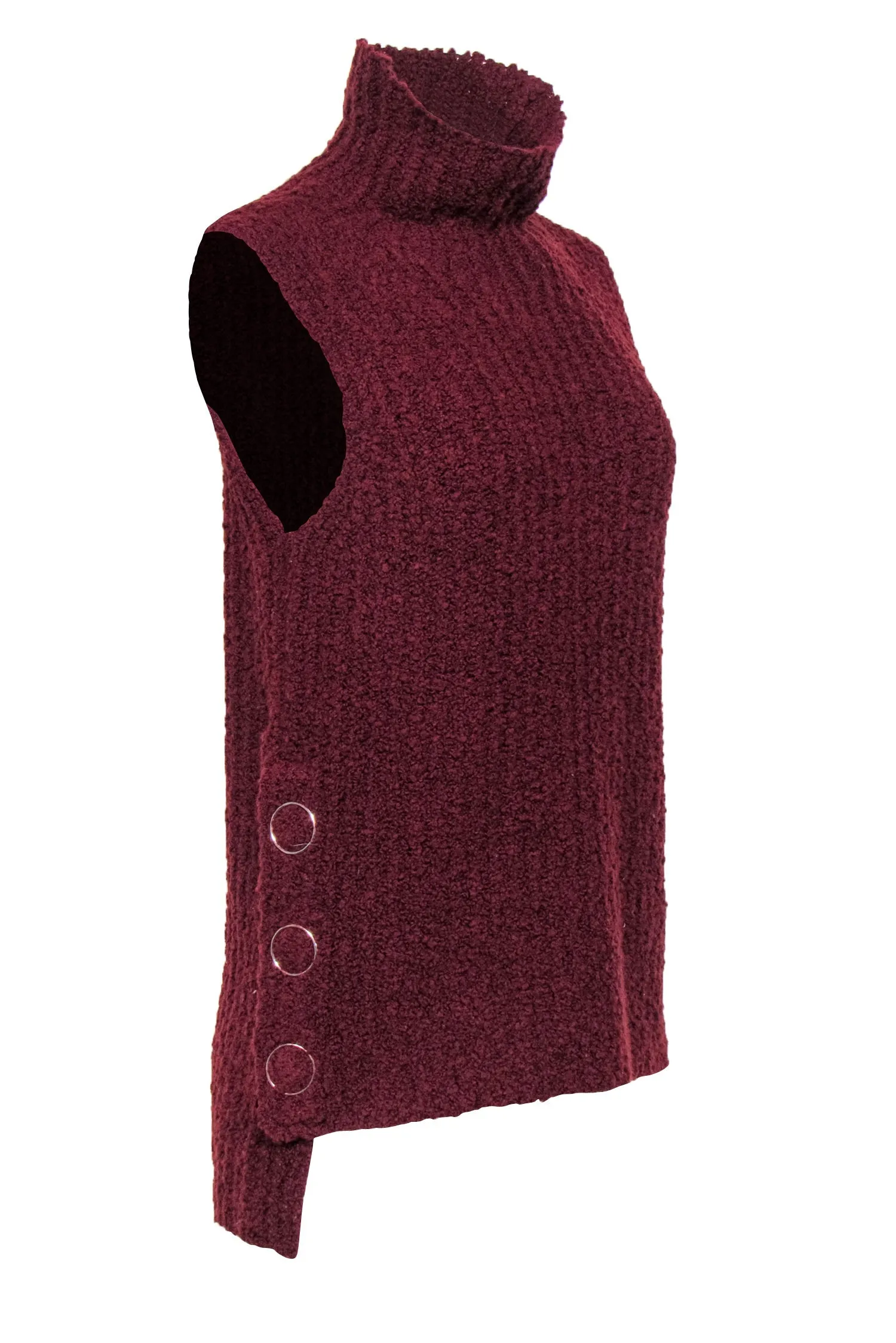 3.1 Phillip Lim - Maroon Sleeveless Tunic-Style Turtleneck Sweater Sz M