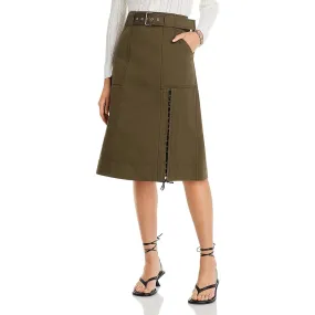 3.1 Phillip Lim Womens Belted Denim Midi Skirt