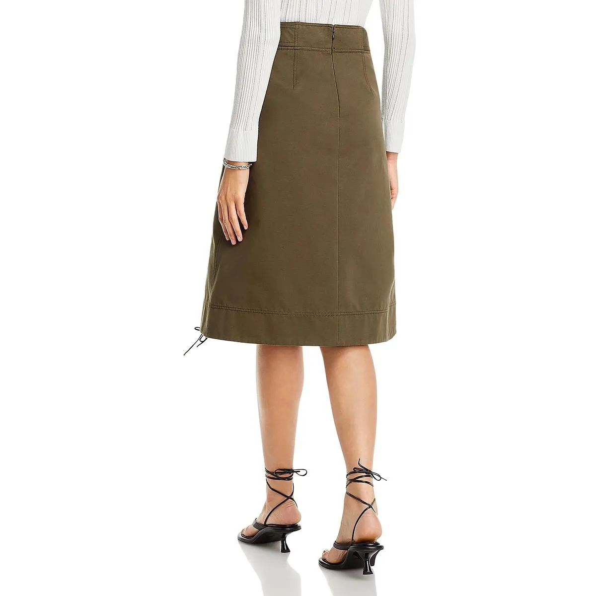 3.1 Phillip Lim Womens Belted Denim Midi Skirt