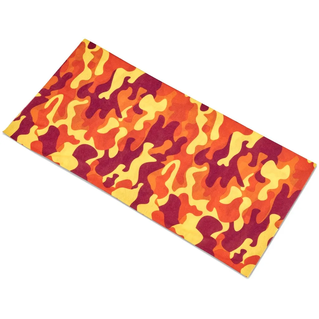 Adults Camo Flexi Tubular Bandana - Orange