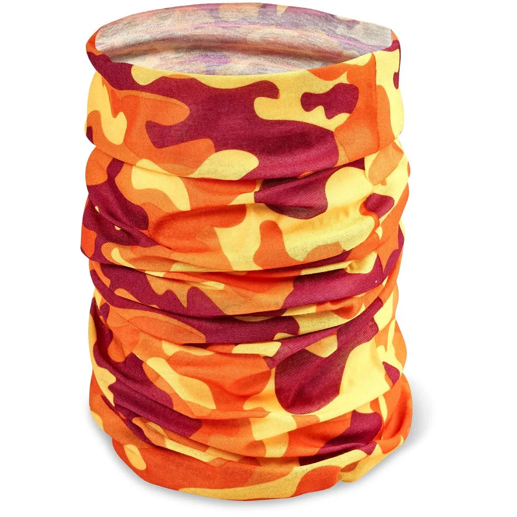 Adults Camo Flexi Tubular Bandana - Orange