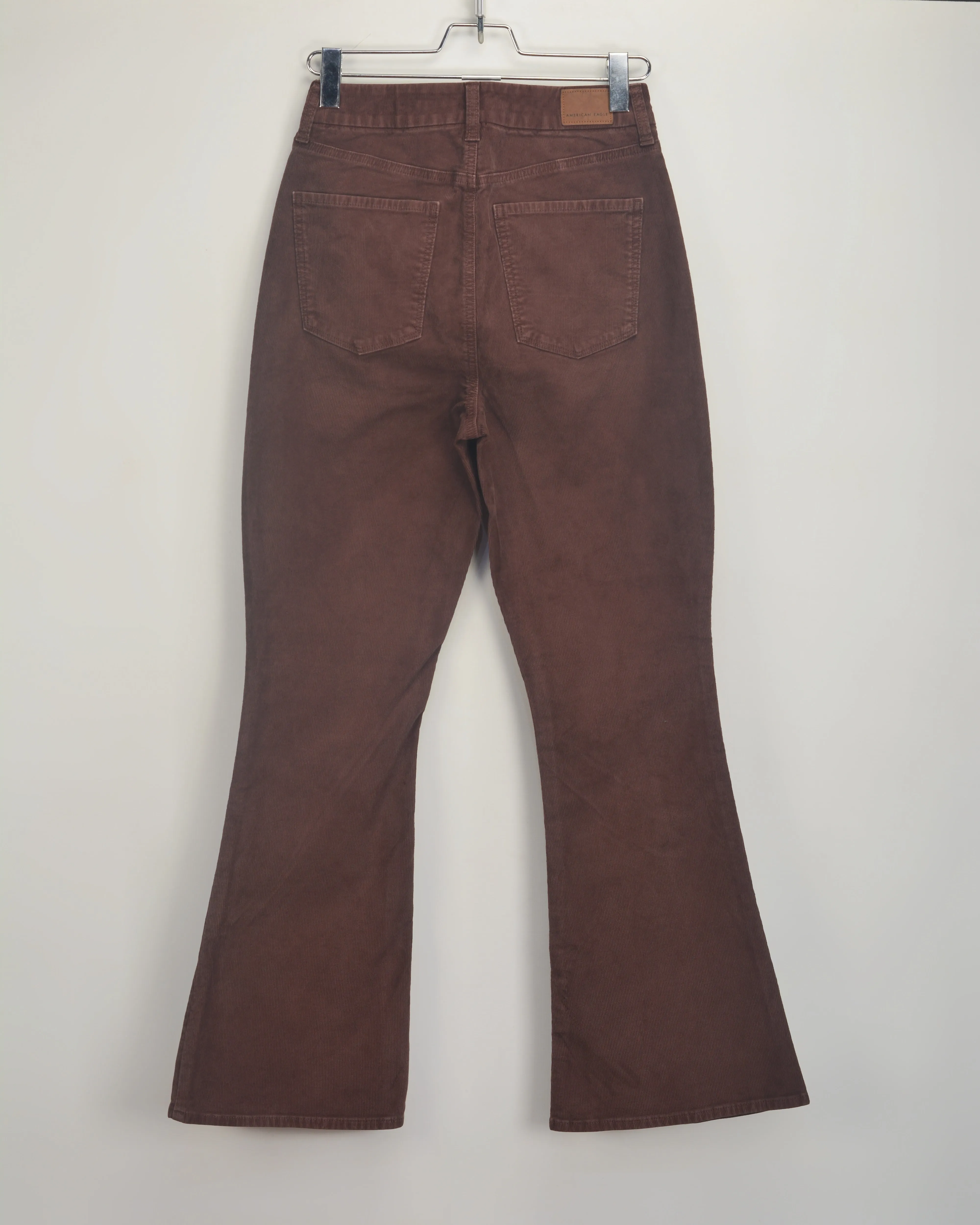 AE Corduroy Super High-Waisted Flare Pant MAROON