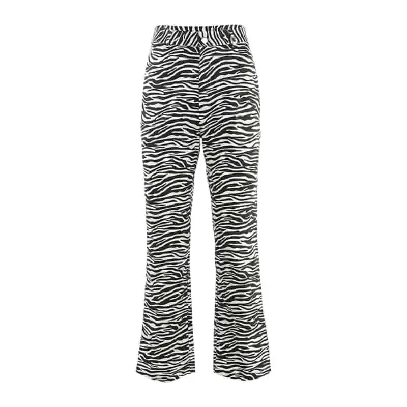 Aesthetic Animal Print Zebra Pants