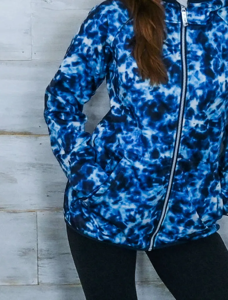 All-Weather Hoodie - Blue Tie Dye | Ladies