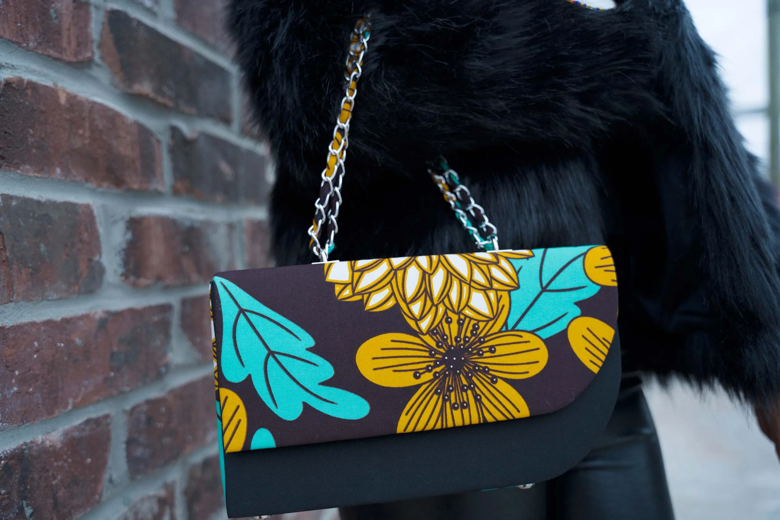 AMEYLA African Print Midsize Bag