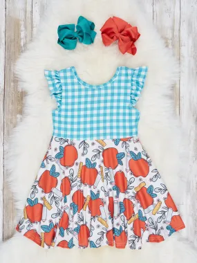 Apple & Gingham Swing Dress