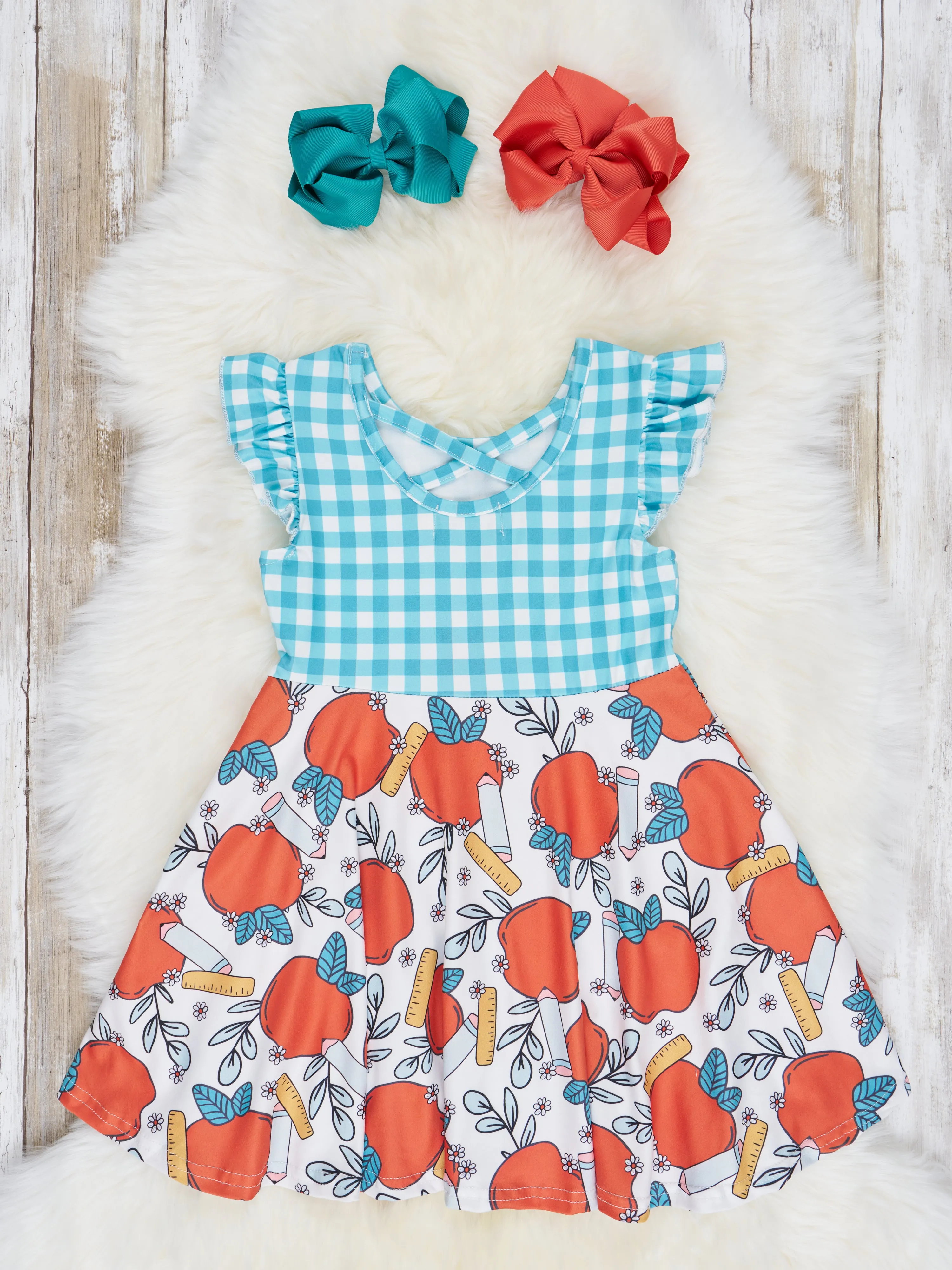 Apple & Gingham Swing Dress