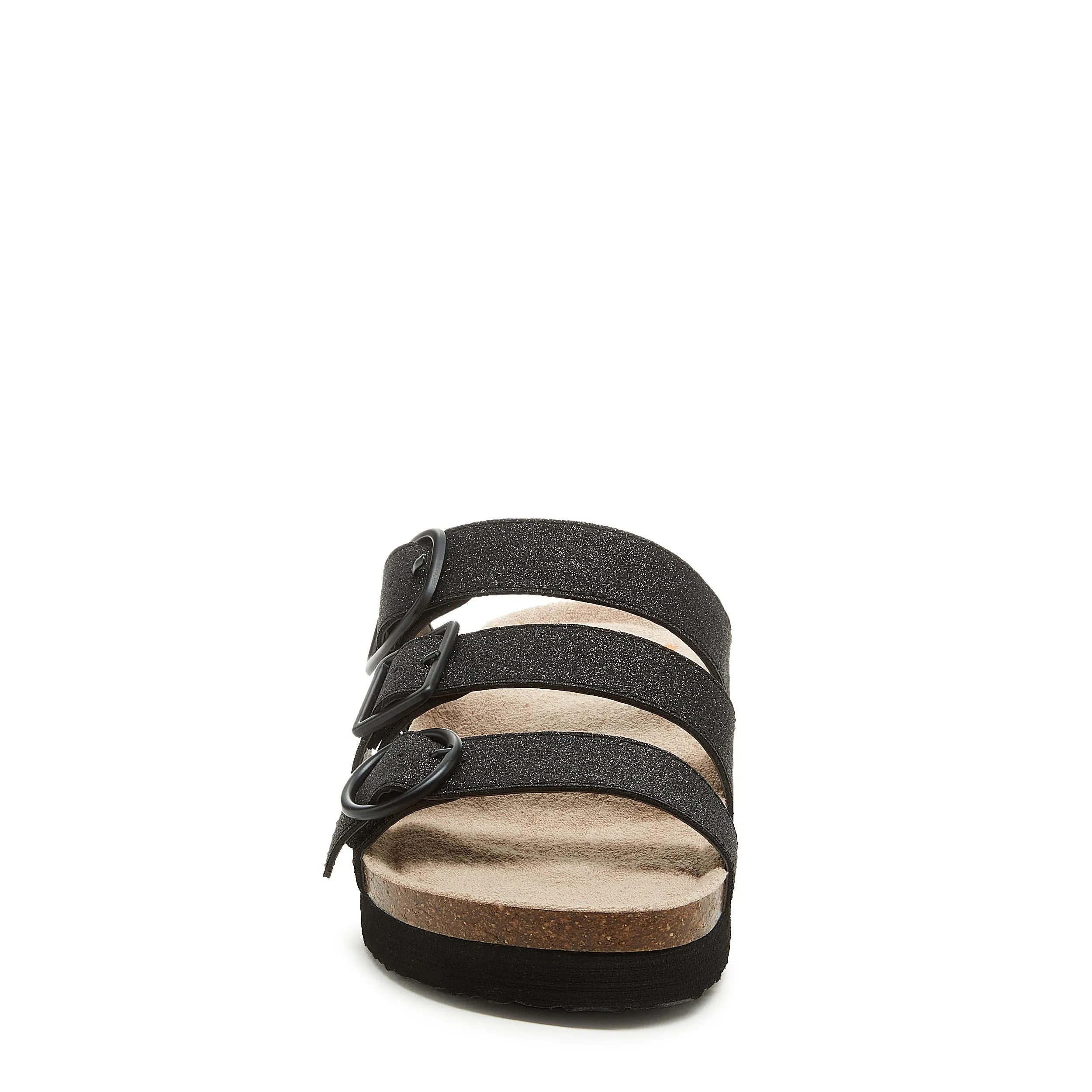 Astor Black Glitter Slide Sandals