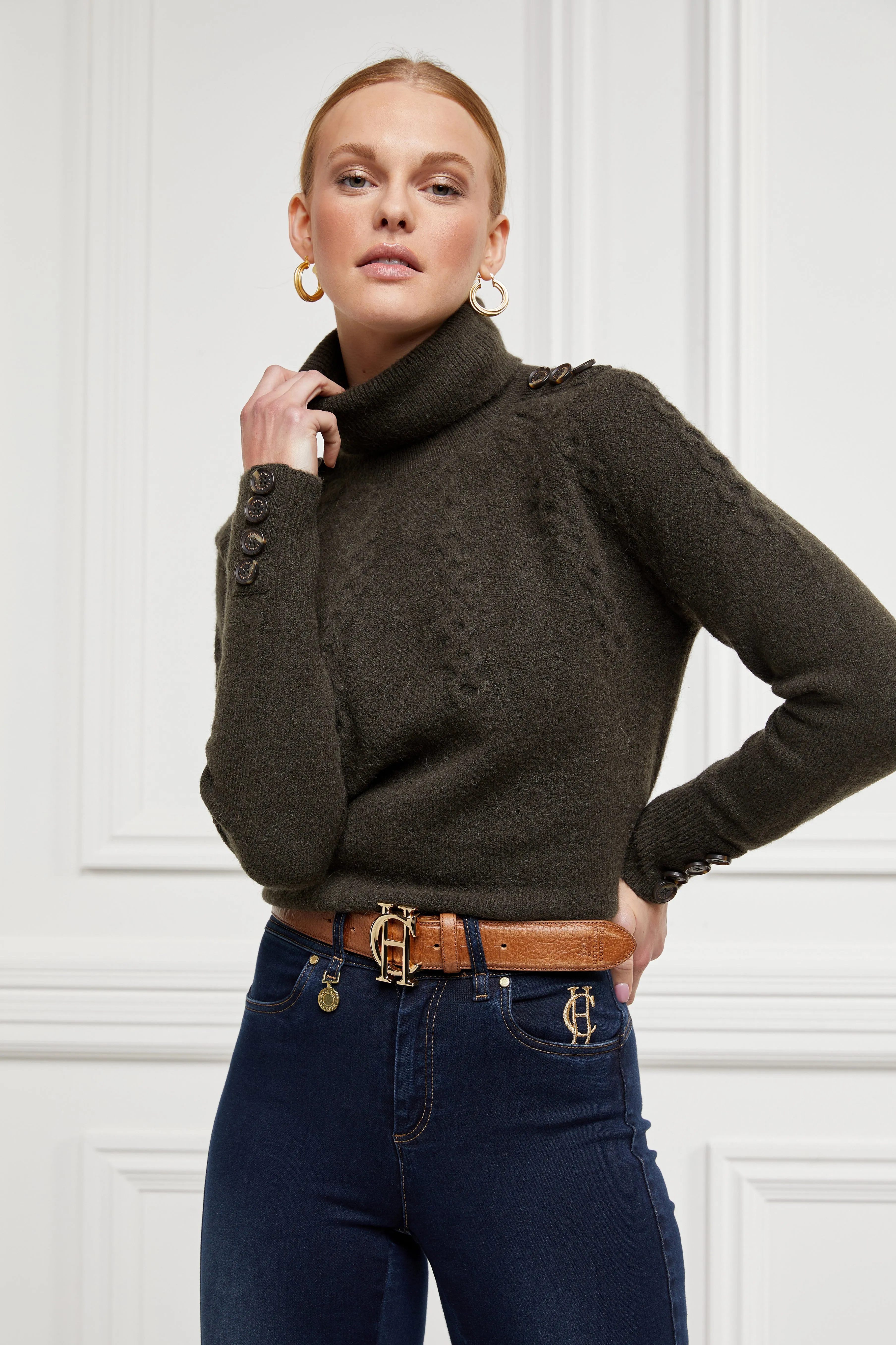 Astoria Roll Neck Knit (Fern Green)