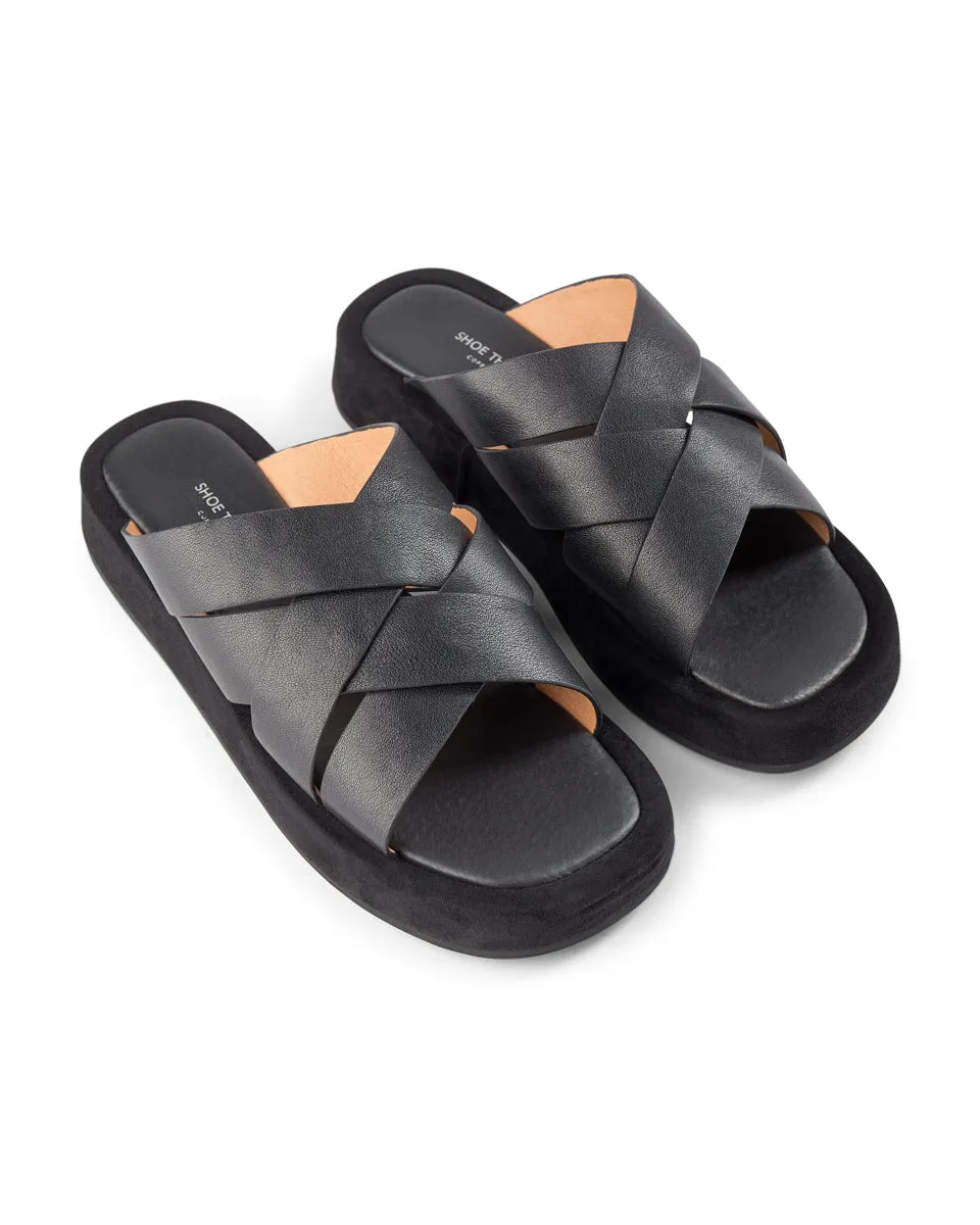 Astrid mule læder - BLACK / BLACK