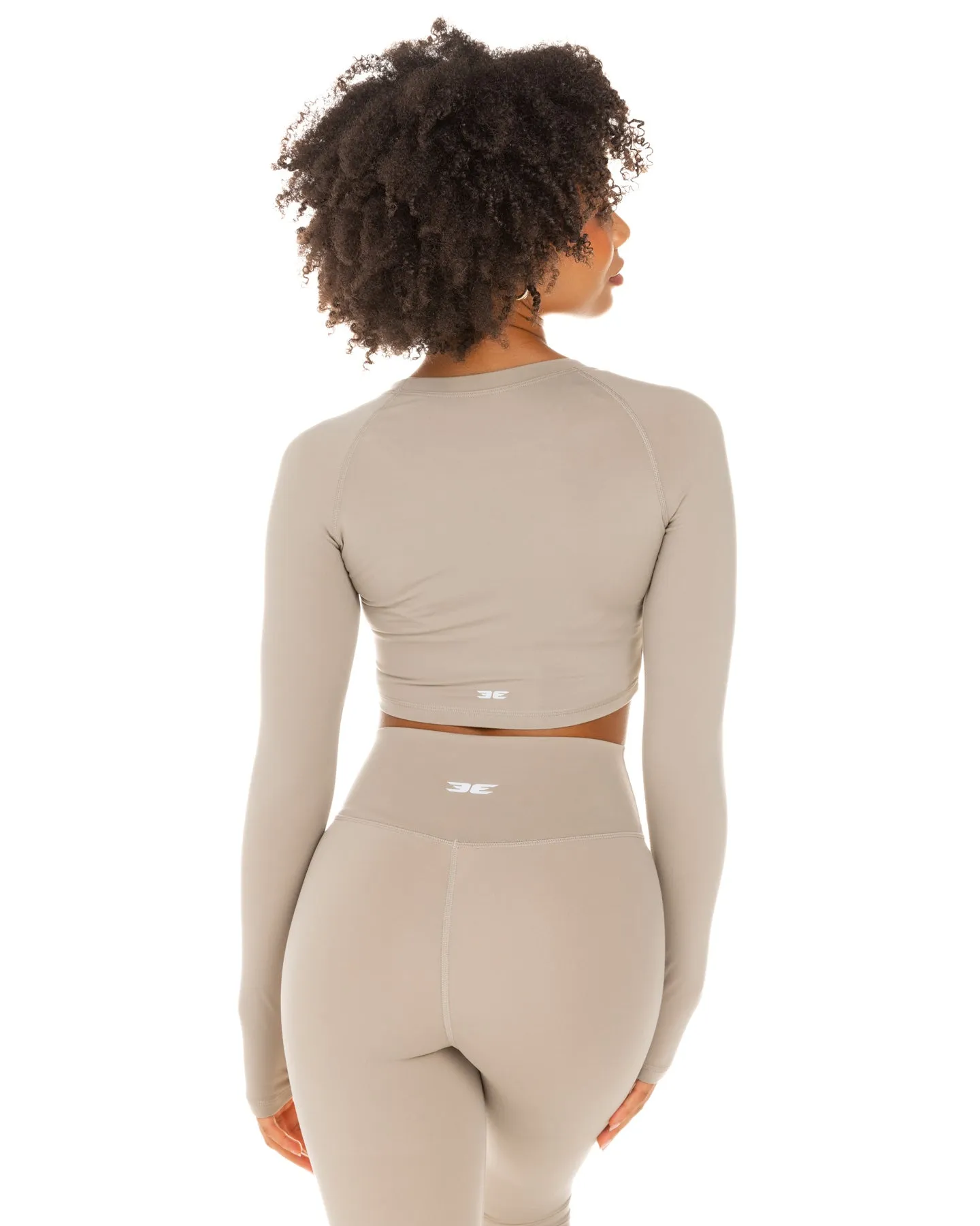 Aura Crop Long Sleeve - Vintage Khaki