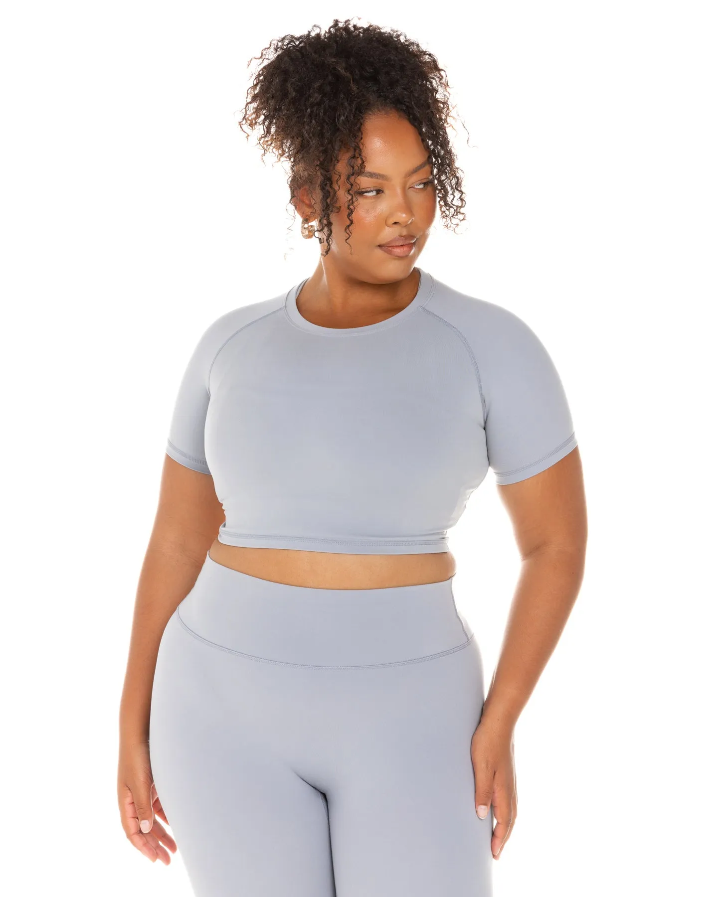 Aura Crop Tee - Steel Grey