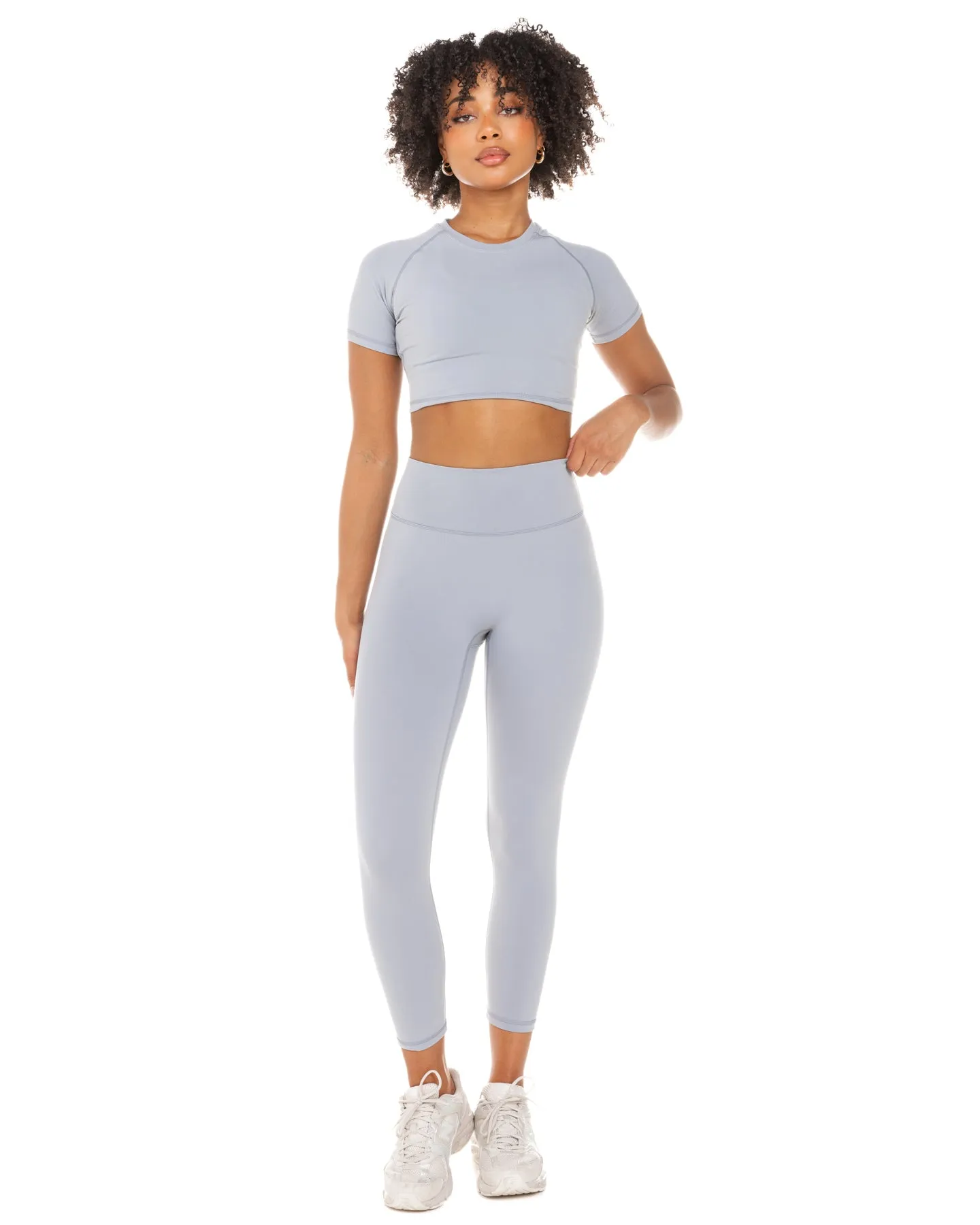 Aura Crop Tee - Steel Grey