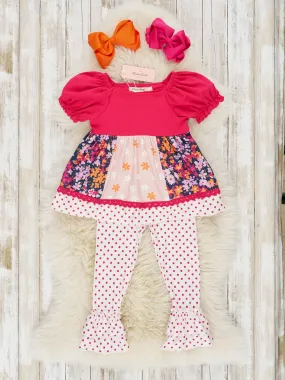 Autumn Ditsy Floral Ruffle Outfit