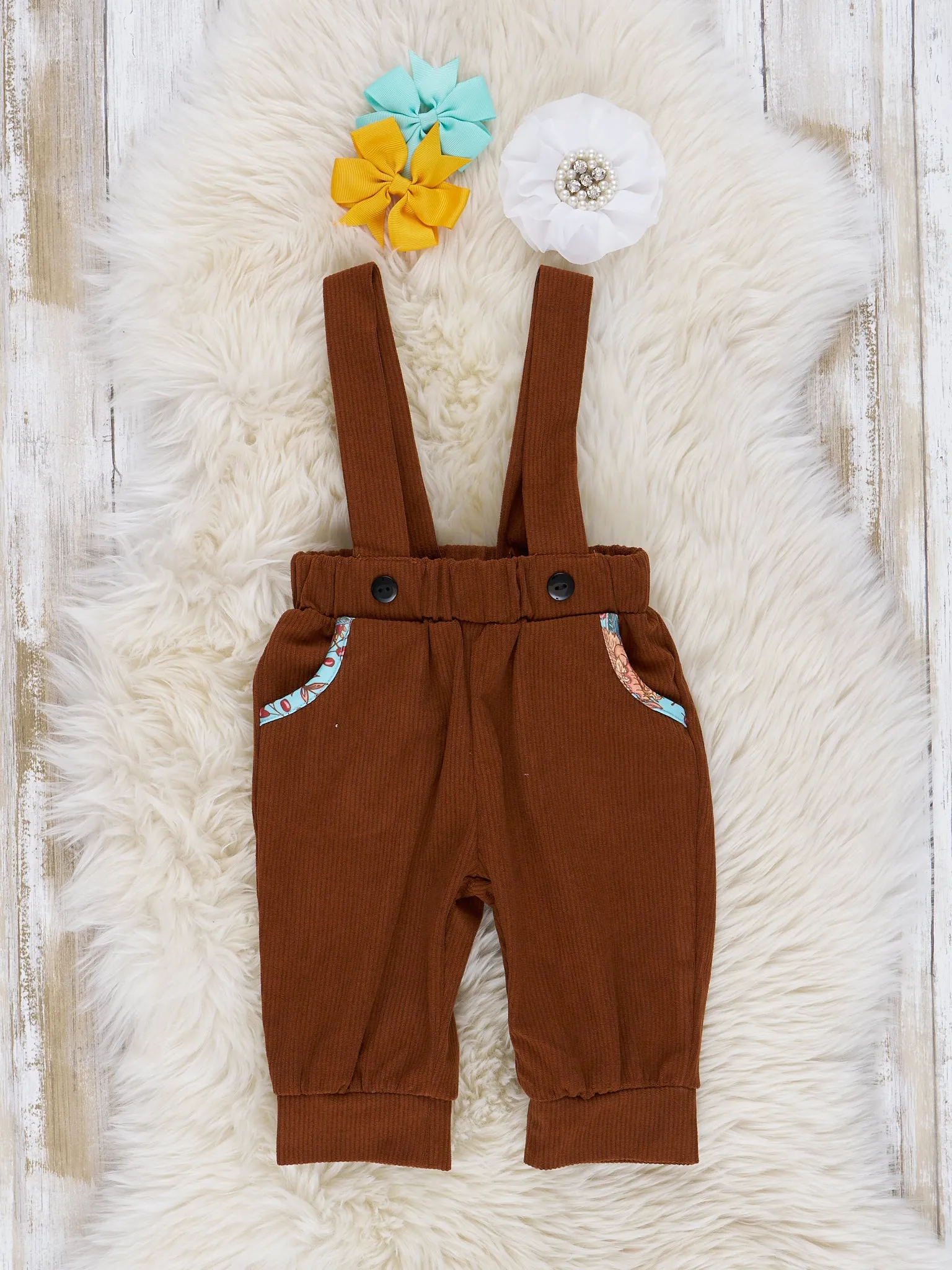 Autumn Ruffle Overall Set