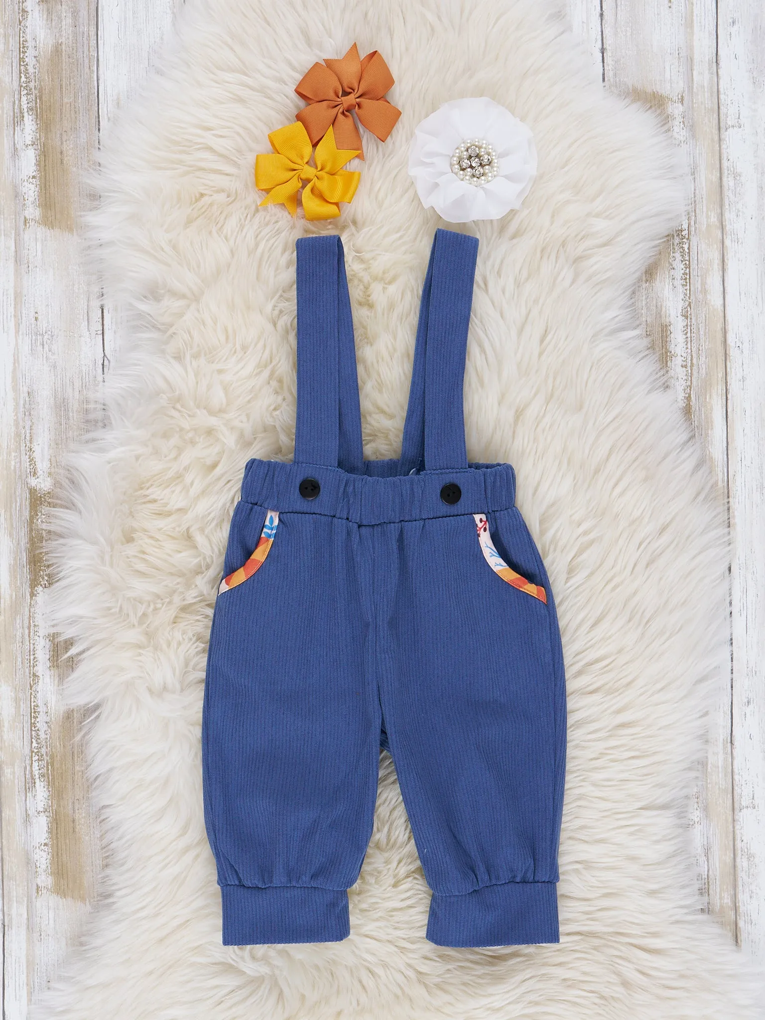 Autumn Ruffle Overall Set