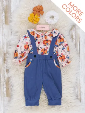 Autumn Ruffle Overall Set