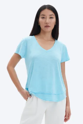 AVA V-NECK MOCK LAYER T-SHIRT