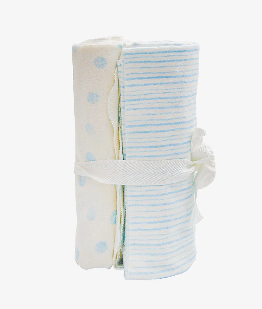 Baby Flannel Blankets 2pcs - Blue