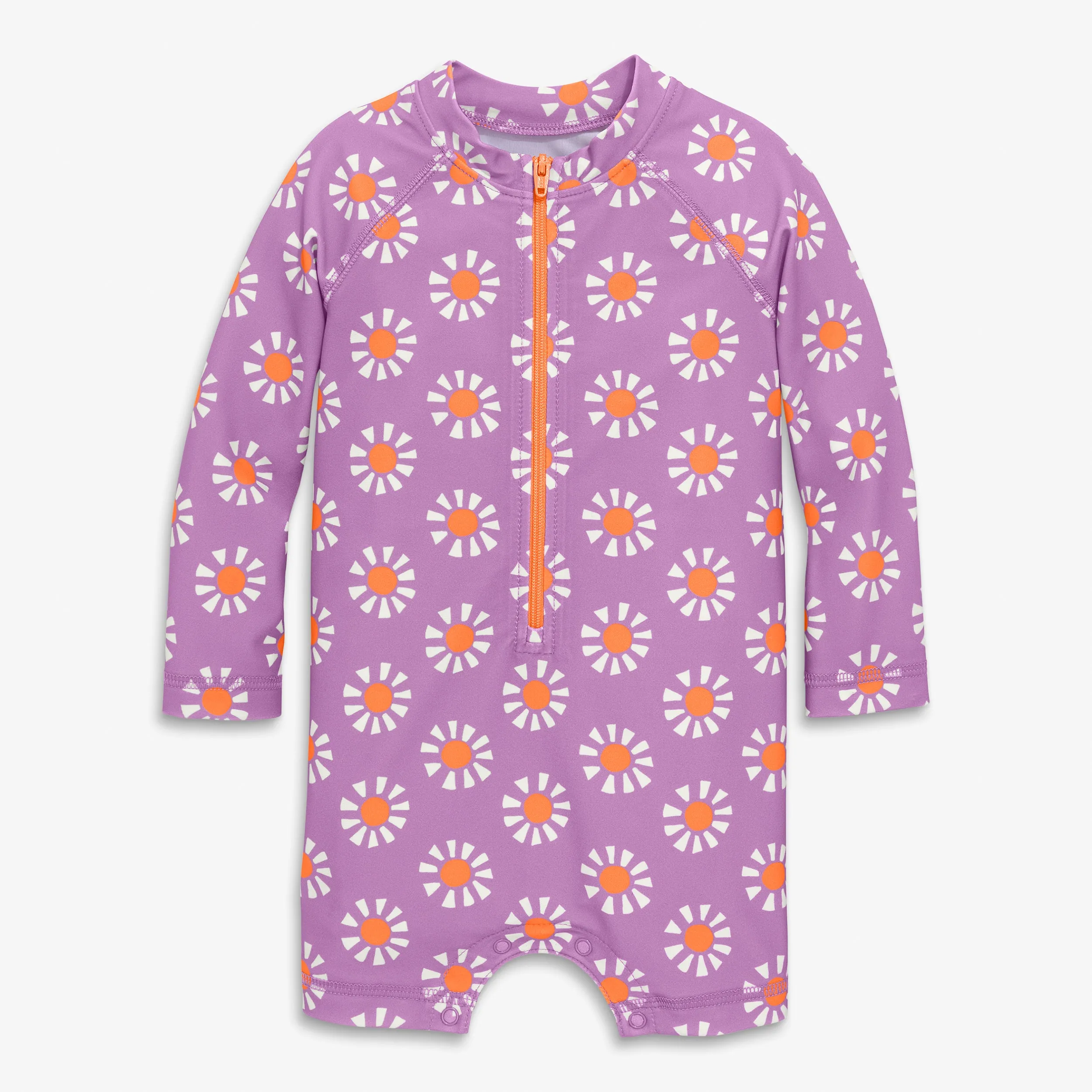 Baby one-piece rash guard in cutout suns