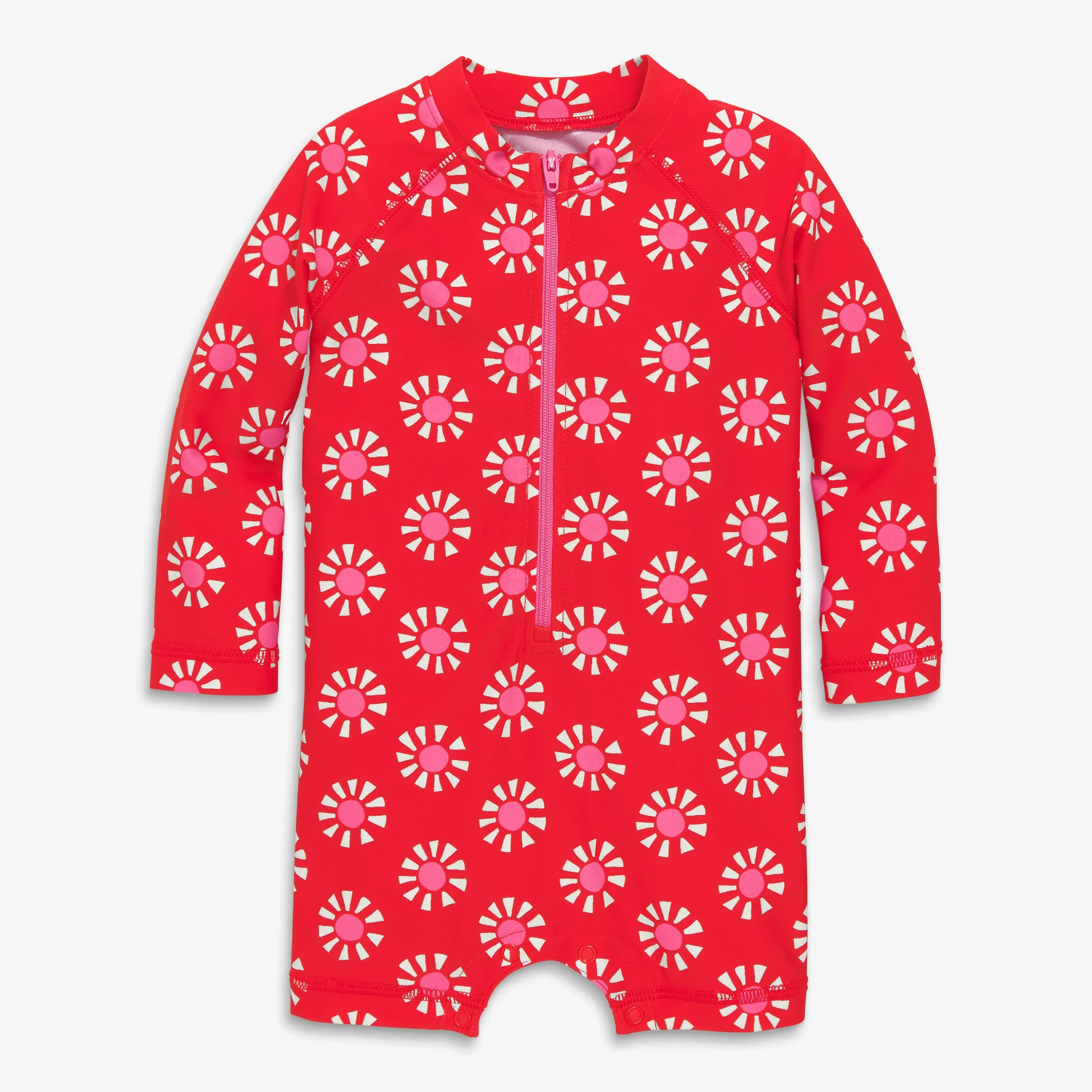 Baby one-piece rash guard in cutout suns