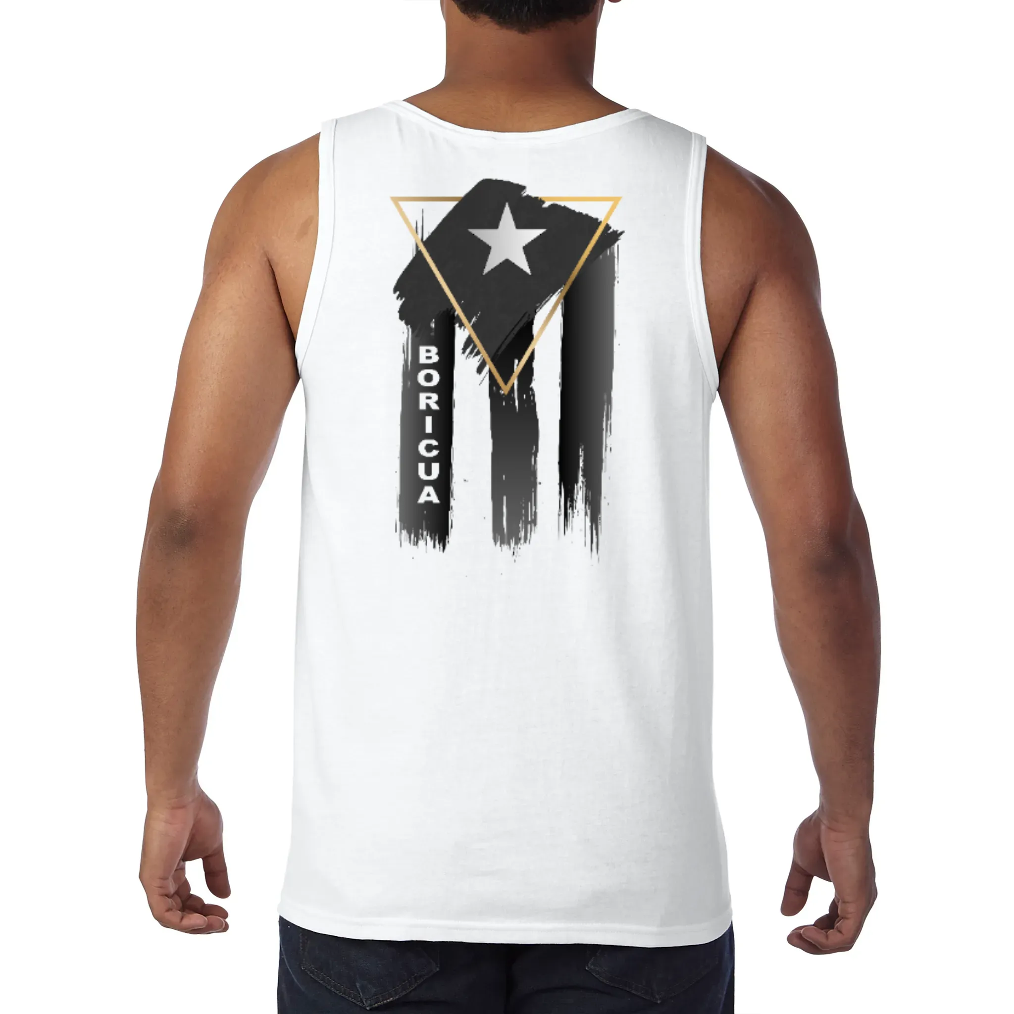 Badass Boricua Front and Back Image Tank Top