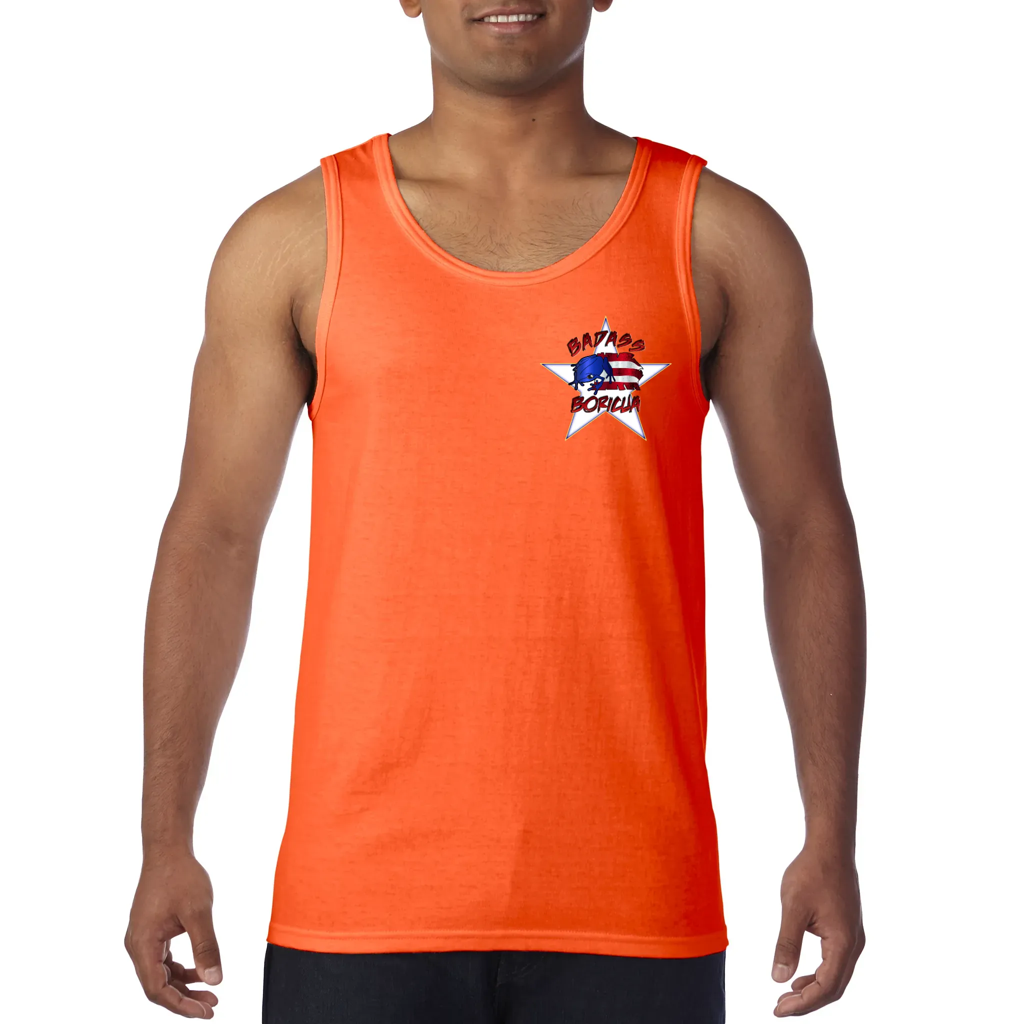 Badass Boricua Front and Back Image Tank Top