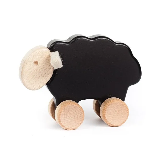 Bajo Wooden Black Push Along Sheep