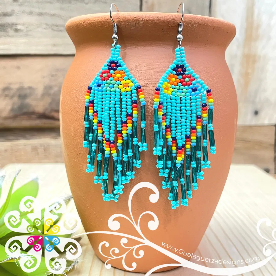 Beaded Petunia Flower Earrings