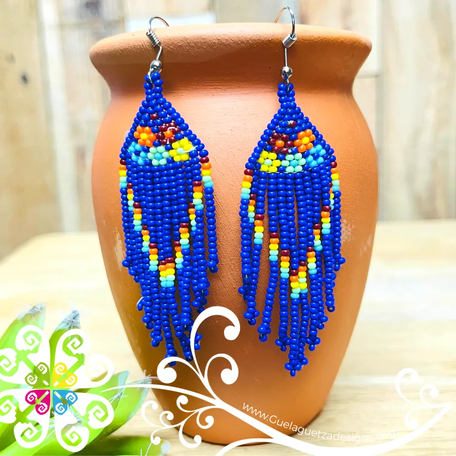 Beaded Petunia Flower Earrings