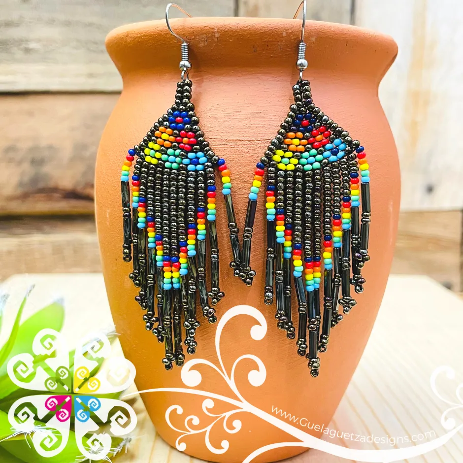 Beaded Petunia Flower Earrings