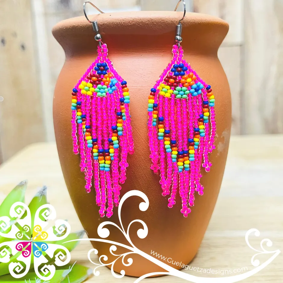 Beaded Petunia Flower Earrings