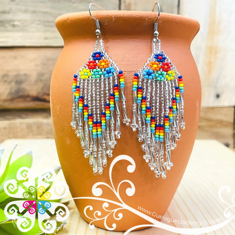 Beaded Petunia Flower Earrings