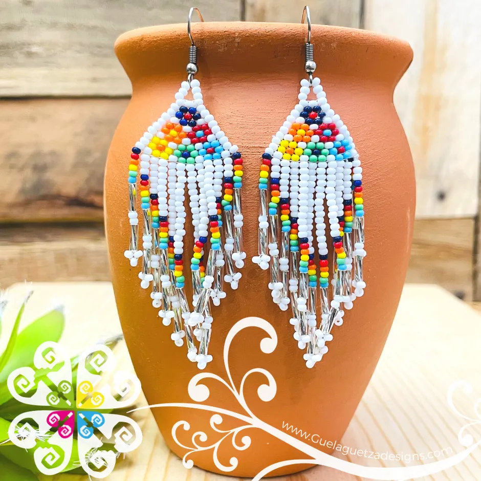 Beaded Petunia Flower Earrings