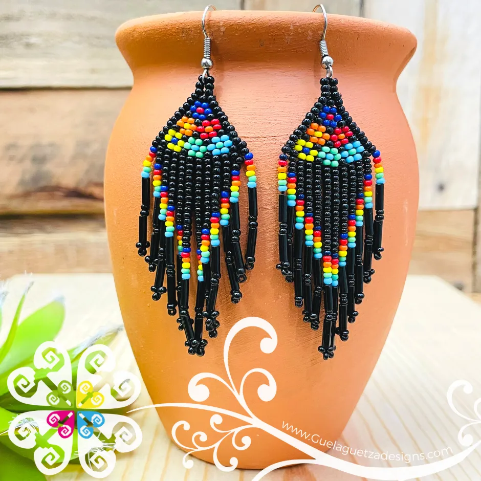 Beaded Petunia Flower Earrings