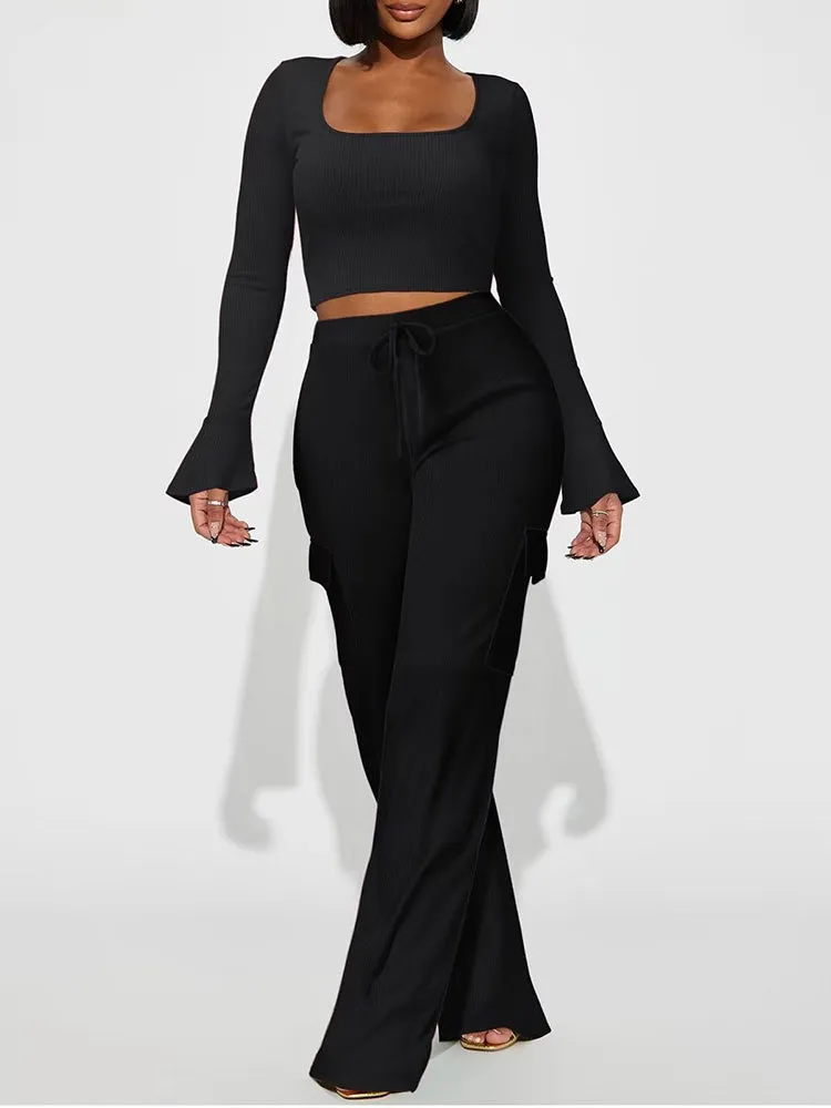 Bell Sleeve Top Pants Set