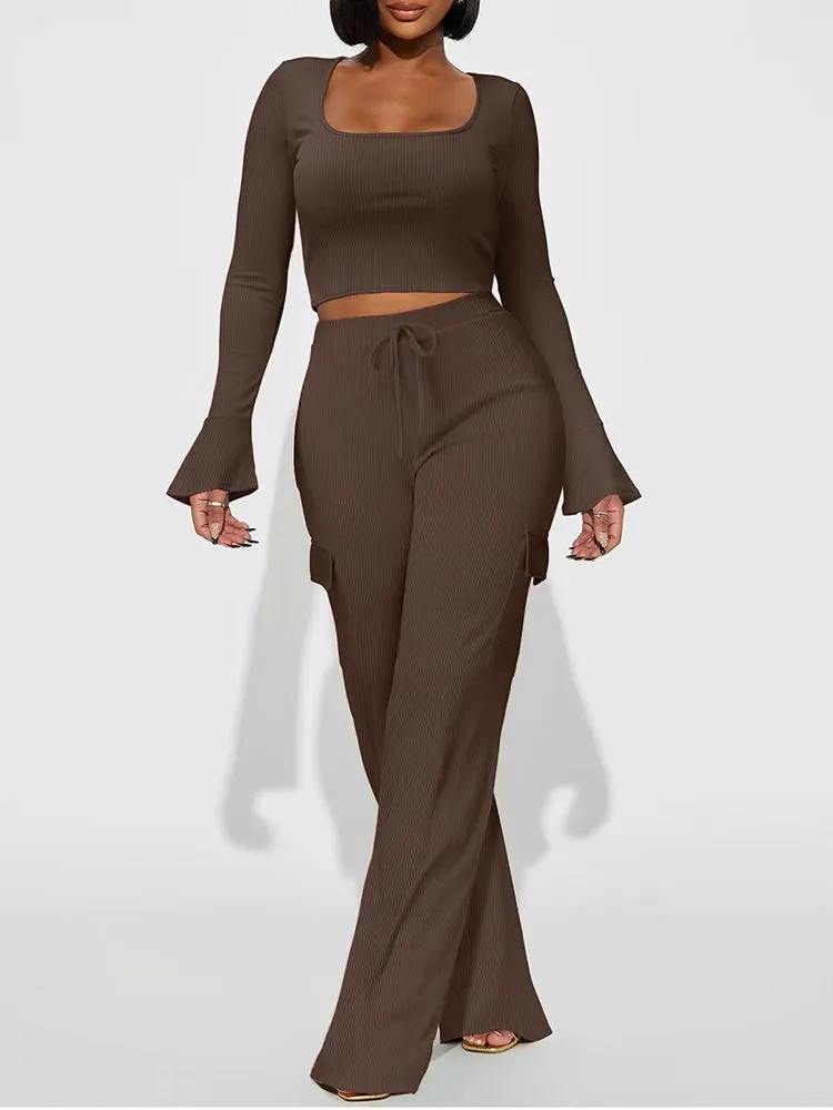 Bell Sleeve Top Pants Set