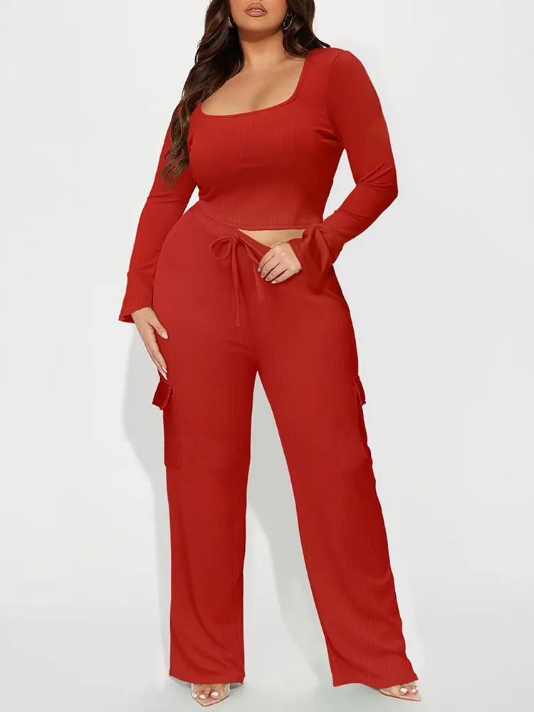 Bell Sleeve Top Pants Set