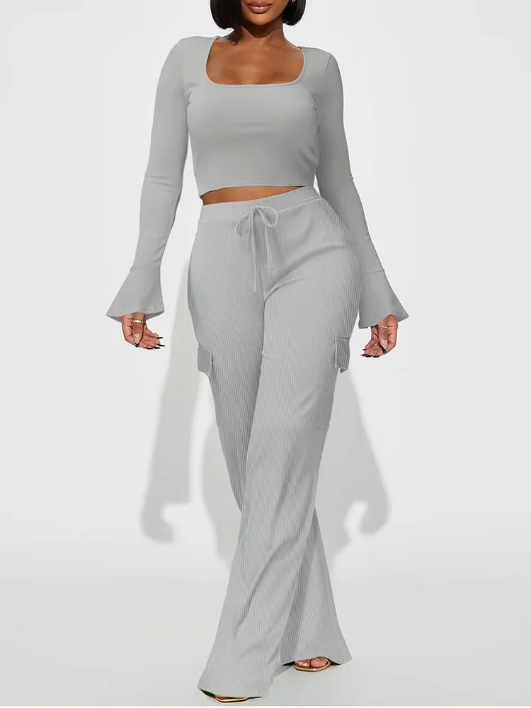 Bell Sleeve Top Pants Set