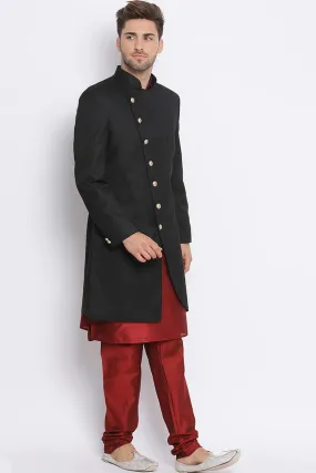 Black Buttoned Sherwani