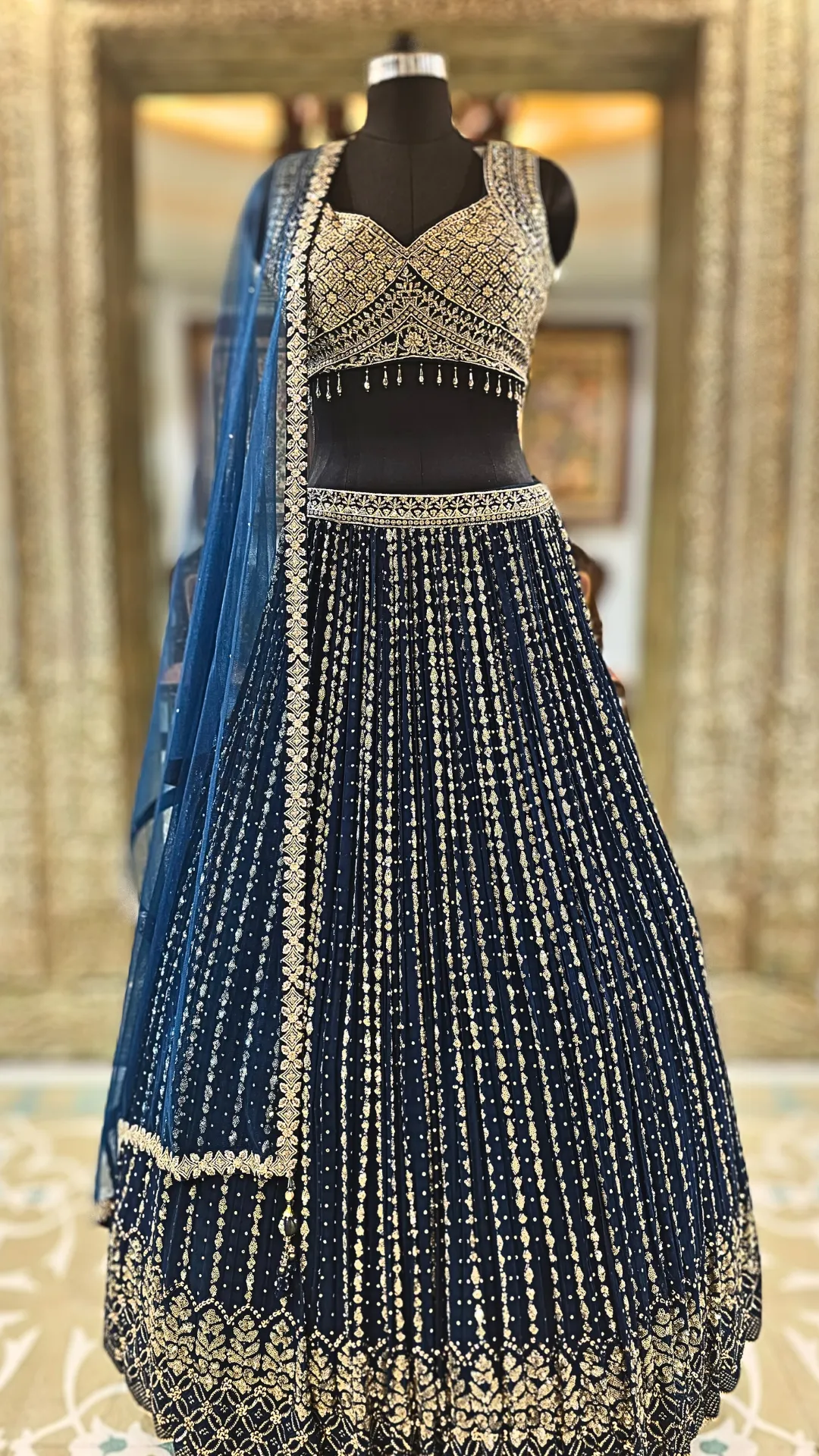 Blue Lehenga Choli with Elegant Hand Work