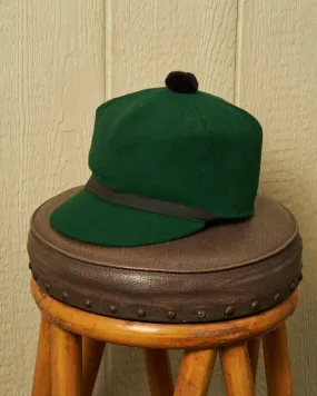 Boothbay Cap in Hunter Green Melton Wool