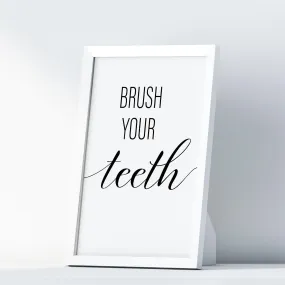 Brush Your Teeth A4 A3 A2 - Vintage Wall Art Home Decor