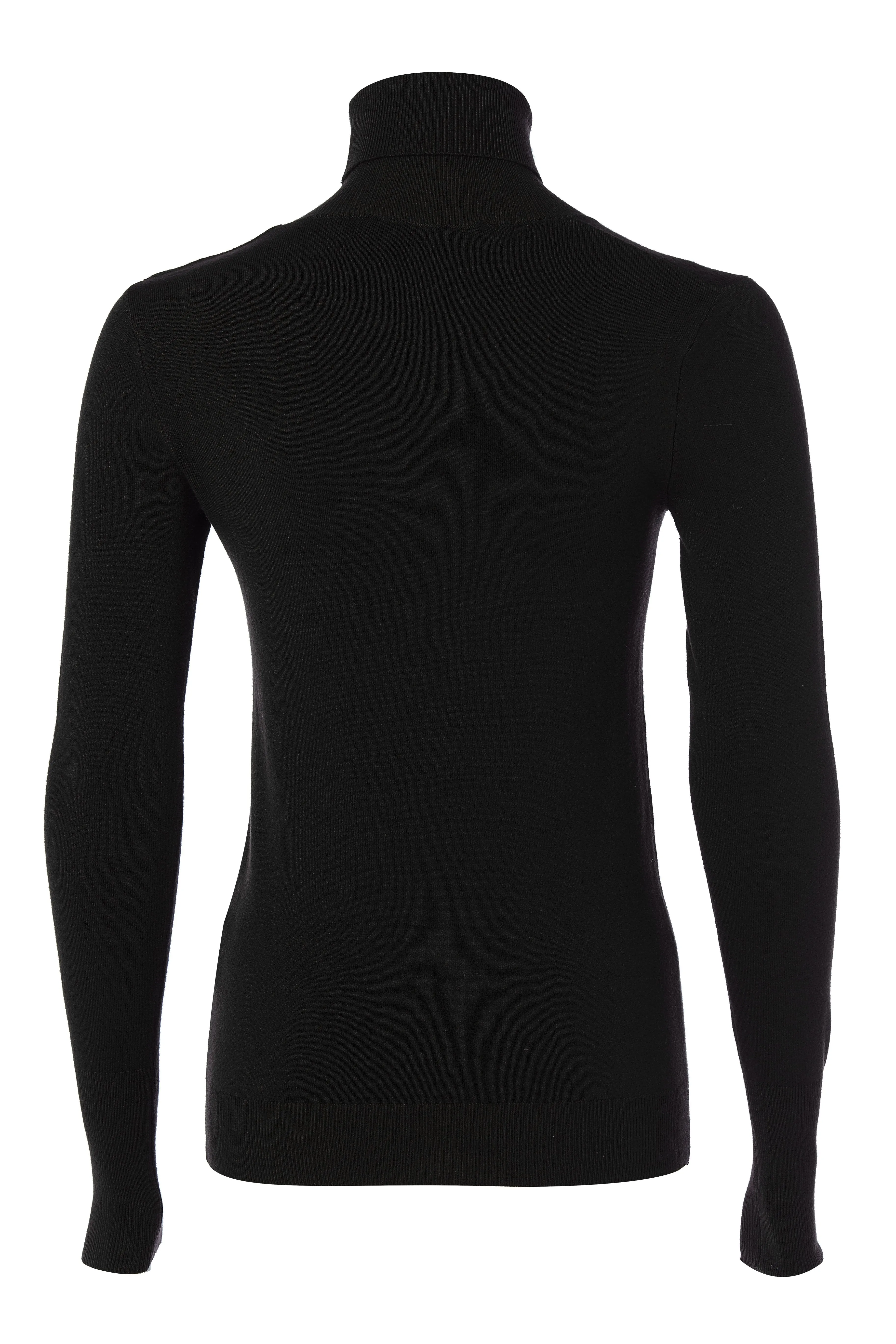 Buttoned Knit Roll Neck (Black)